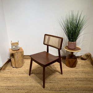 MOONBLOCK Walnut Rattan Dining Chair (Pre-Order) - AVRS DESIGN