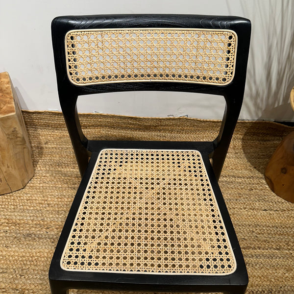 STACKING Black Rattan Dining Chair - AVRS DESIGN