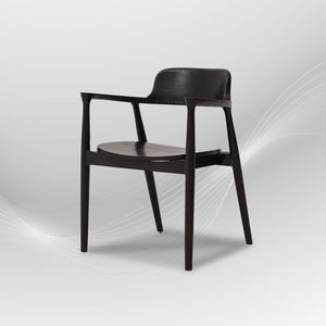 HIRASHIMA Black Comfortable Mid-Century Modern Dining Chair - AVRS DESIGN