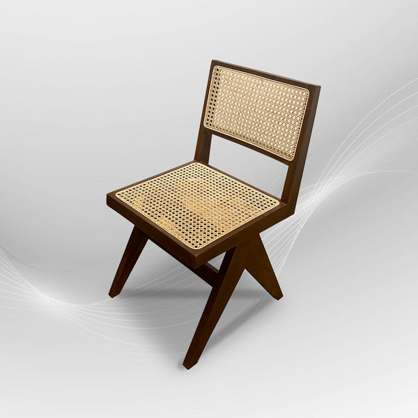 AARMLESS Stylish Walnut Rattan Dining Chair Boho - AVRS DESIGN