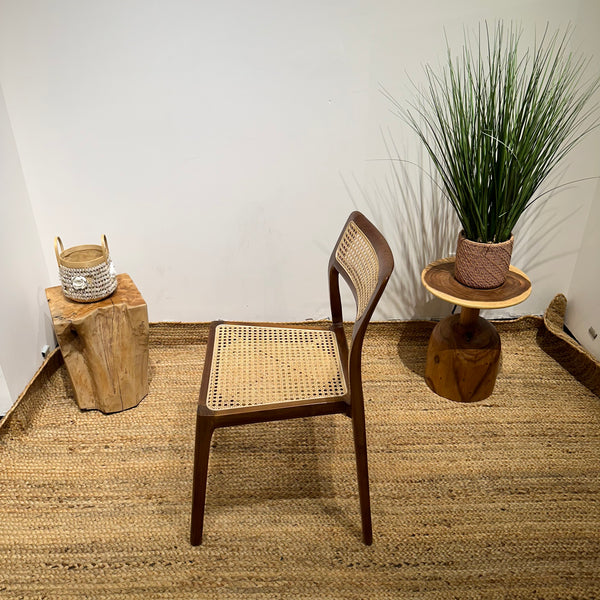 STACKING Walnut Rattan Dining Chair - AVRS DESIGN