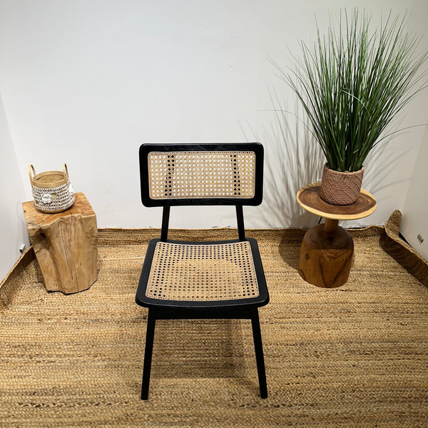 MOON Black Rattan Dining Chair - AVRS DESIGN