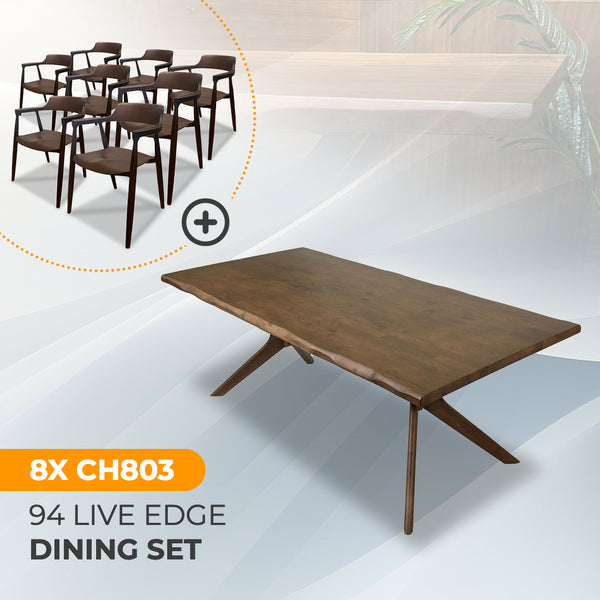 AVRS™ 94" Live Edge Dining Set