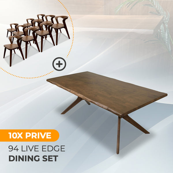 AVRS™ 94" Live Edge Dining Set