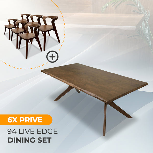 AVRS™ 94" Live Edge Dining Set