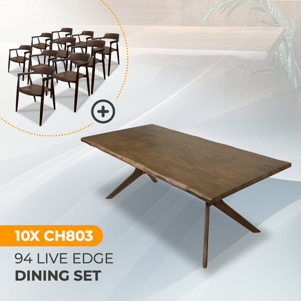 AVRS™ 94" Live Edge Dining Set