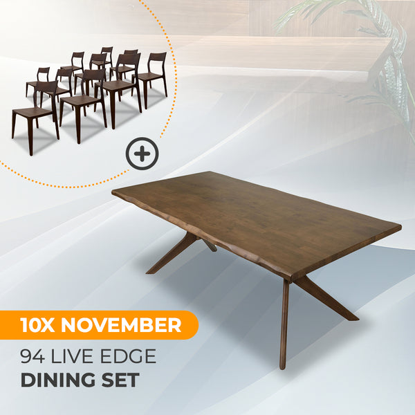 AVRS™ 94" Live Edge Dining Set