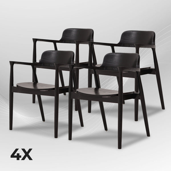 HIRASHIMA Black Comfortable Mid-Century Modern Dining Chair - AVRS DESIGN