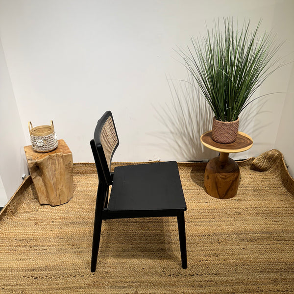 MOONBLOCK Black Rattan Dining Chair - AVRS DESIGN