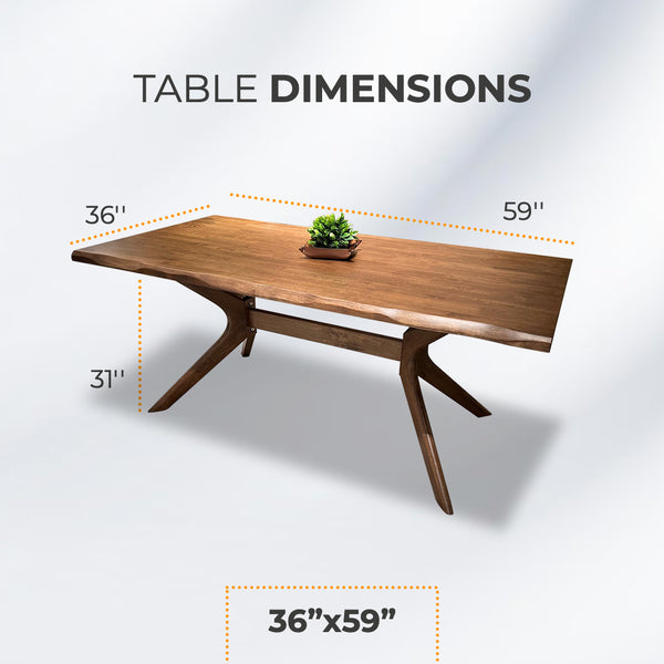 AVRS™ 59" LIVE EDGE DESIGN DINING TABLE