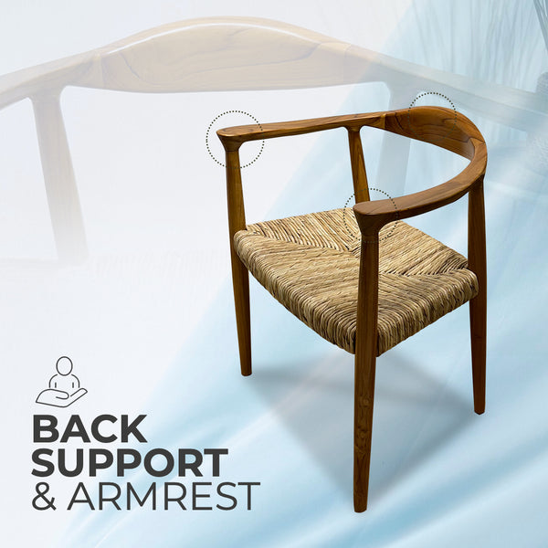 BANTENG Walnut Rattan Armchair Boho - AVRS DESIGN