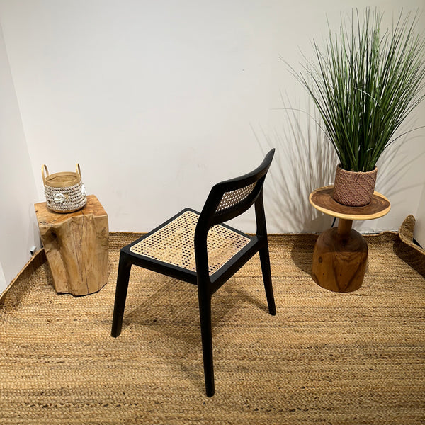 STACKING Black Rattan Dining Chair - AVRS DESIGN