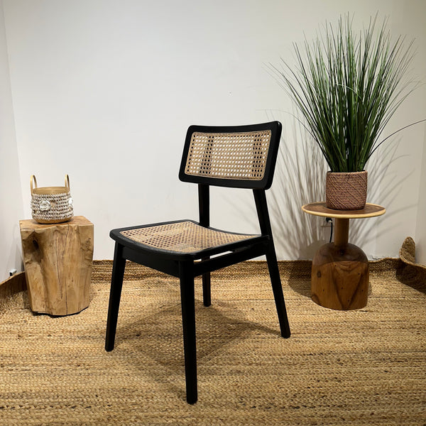 MOON Black Rattan Dining Chair - AVRS DESIGN