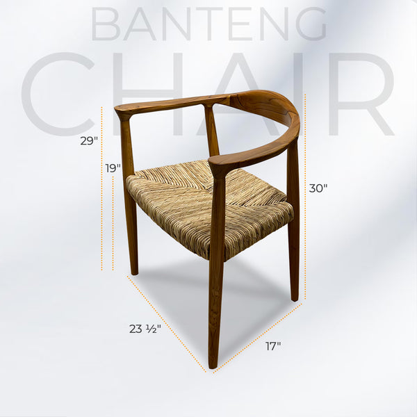 BANTENG Walnut Rattan Armchair Boho - AVRS DESIGN