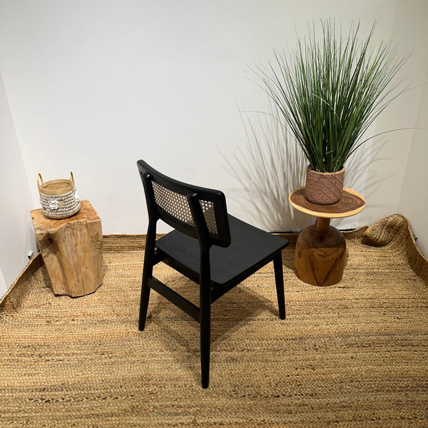 MOONBLOCK Black Rattan Dining Chair - AVRS DESIGN