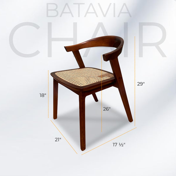 BATAVIA Comfortable Walnut Rattan Armchair - AVRS DESIGN