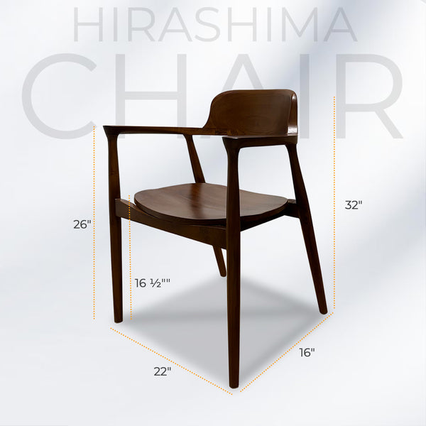 HIRASHIMA Walnut Comfortable Mid-Century Modern Dining Chair - AVRS DESIGN