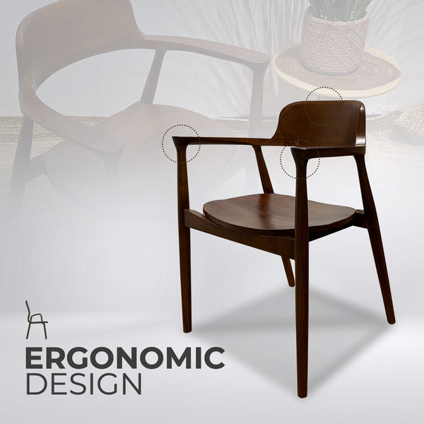 HIRASHIMA Walnut Comfortable Mid-Century Modern Dining Chair - AVRS DESIGN