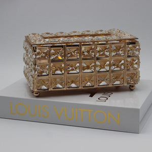 Elegant Gold and Crystal Tissue Holder - AVRS DESIGN