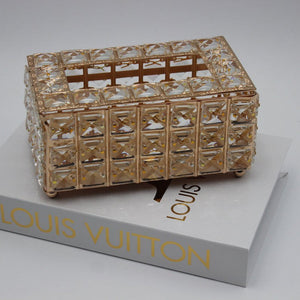 Elegant Gold and Crystal Tissue Holder - AVRS DESIGN