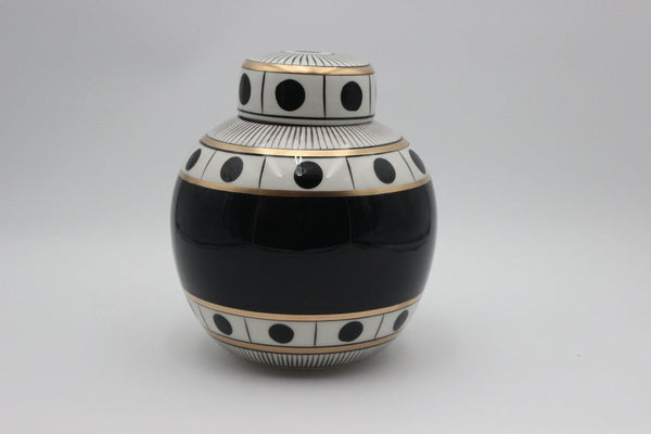 Elegant black White Dotted vase - AVRS DESIGN