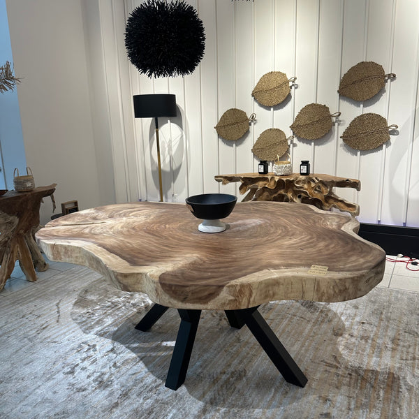 AVRS™ 77" ROUND SOLID WOOD DINING TABLE