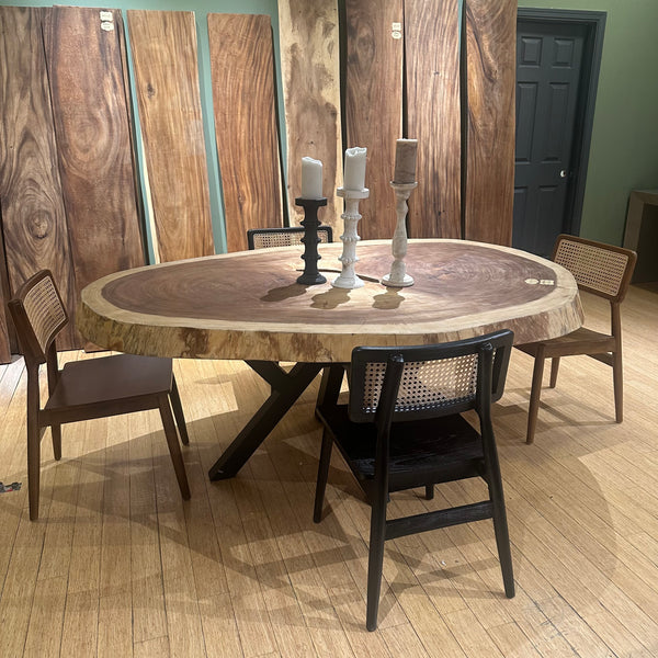 AVRS™ 75" ROUND SOLID WOOD DINING TABLE