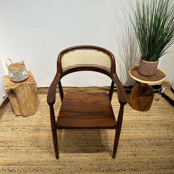 RETRO Walnut Rattan Armchair - AVRS DESIGN