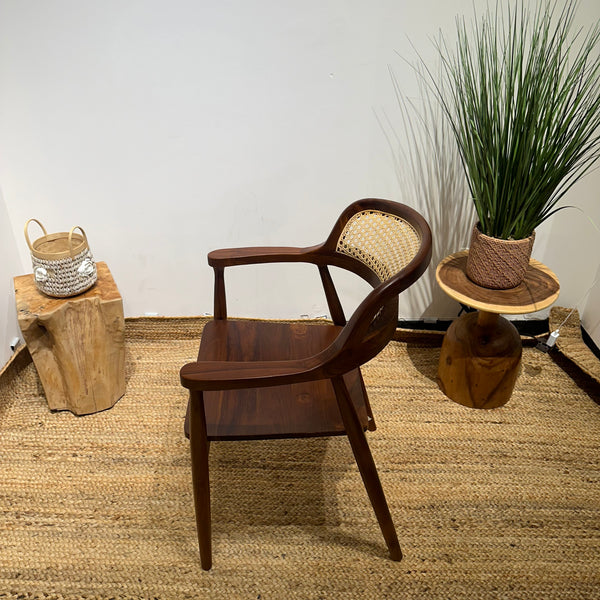 RETRO Walnut Rattan Armchair - AVRS DESIGN