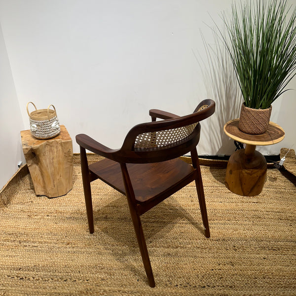 RETRO Walnut Rattan Armchair - AVRS DESIGN