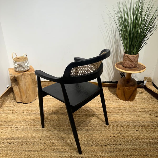 RETRO Black Rattan Armchair - AVRS DESIGN