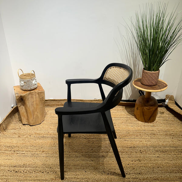 RETRO Black Rattan Armchair - AVRS DESIGN