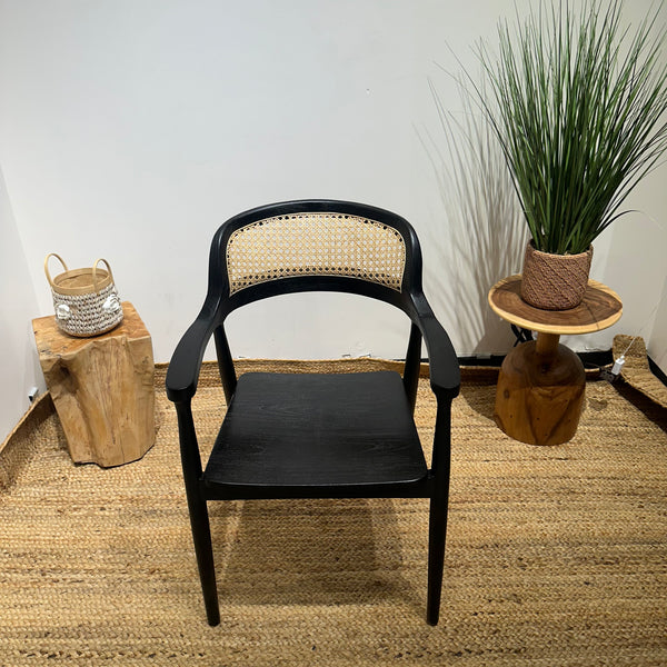 RETRO Black Rattan Armchair - AVRS DESIGN