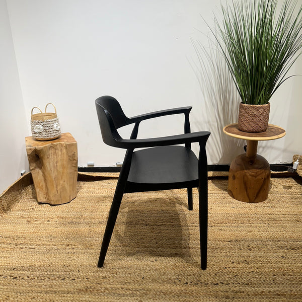 HIRASHIMA Black Comfortable Mid-Century Modern Dining Chair - AVRS DESIGN