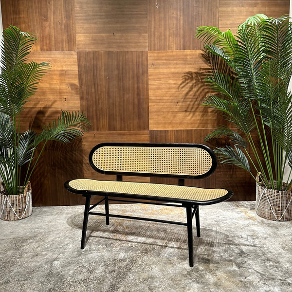 WOVEN WALNUT RATTAN BENCH - AVRS DESIGN