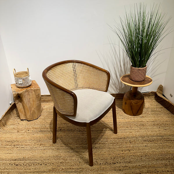 MANGKOKCLEOPATRA Walnut Rattan Armchair - AVRS DESIGN