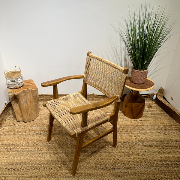 LAZY Walnut Rattan Armchair - AVRS DESIGN