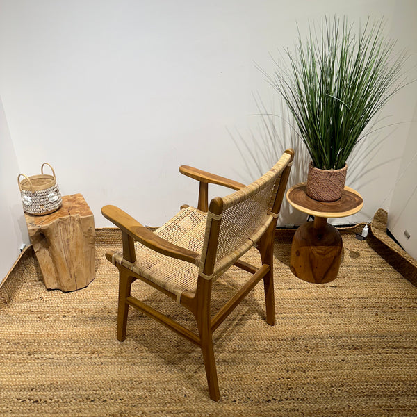 LAZY Walnut Rattan Armchair - AVRS DESIGN