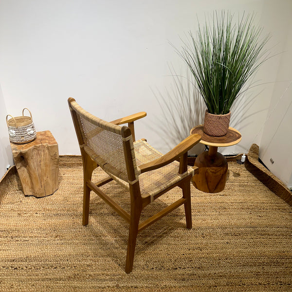 LAZY Walnut Rattan Armchair - AVRS DESIGN