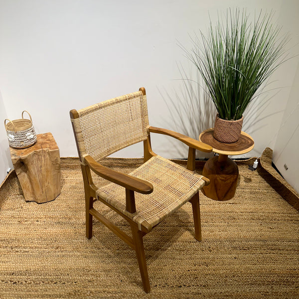 LAZY Walnut Rattan Armchair - AVRS DESIGN