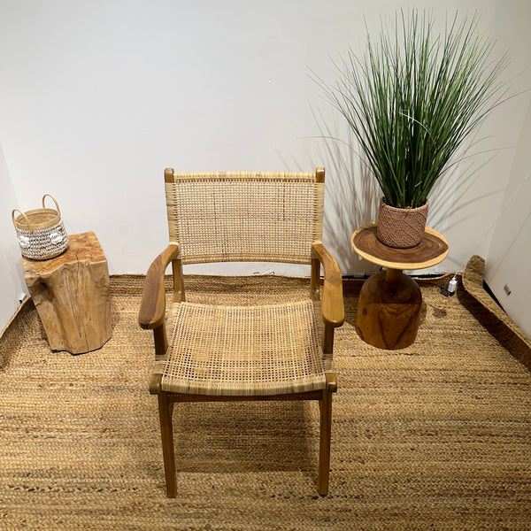 LAZY Walnut Rattan Armchair - AVRS DESIGN