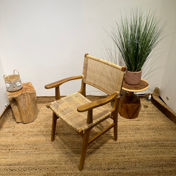 LAZY Walnut Rattan Armchair - AVRS DESIGN