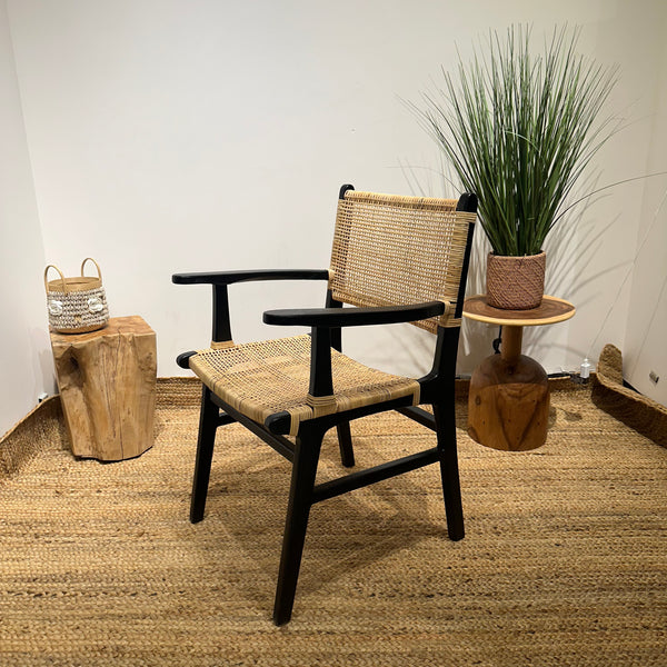 LAZY Walnut Rattan Armchair - AVRS DESIGN