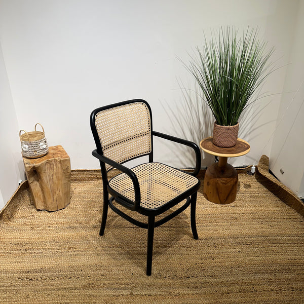 KEVINWITHARM Black Rattan Mid-Century Modern Armchair - AVRS DESIGN