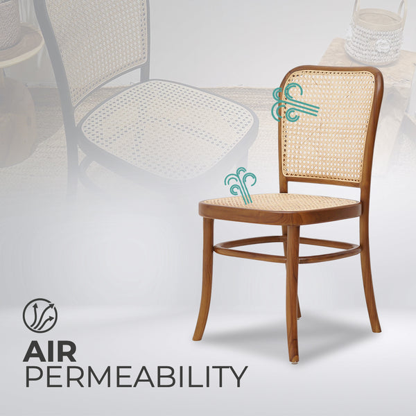 KEVINARMLESS Walnut Rattan Mid-Century Modern Dining Chair - AVRS DESIGN