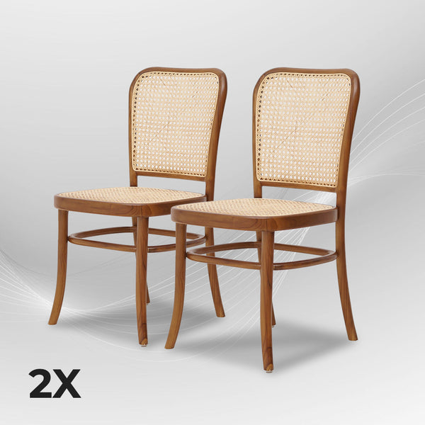 KEVINARMLESS Walnut Rattan Mid-Century Modern Dining Chair - AVRS DESIGN