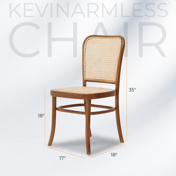 KEVINARMLESS Walnut Rattan Mid-Century Modern Dining Chair - AVRS DESIGN