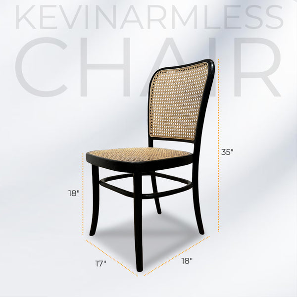 KEVINARMLESS Black Rattan Mid-Century Modern Dining Chair - AVRS DESIGN