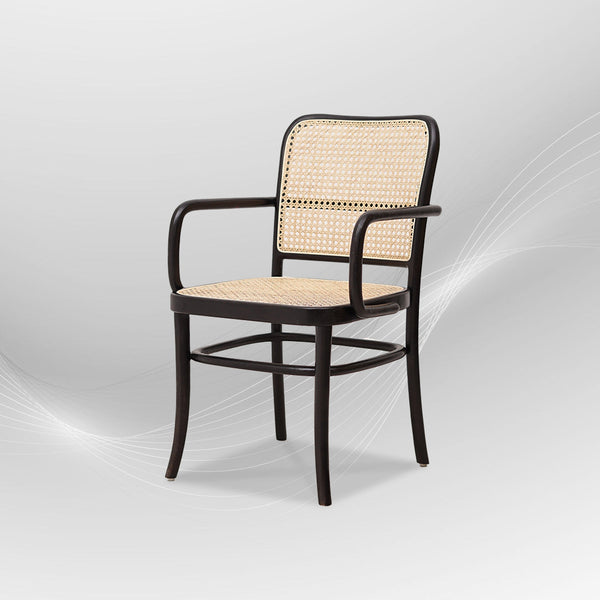 KEVINWITHARM Walnut Rattan Mid-Century Modern Armchair - AVRS DESIGN