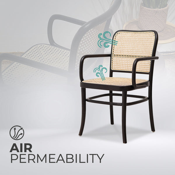 KEVINWITHARM Black Rattan Mid-Century Modern Armchair - AVRS DESIGN